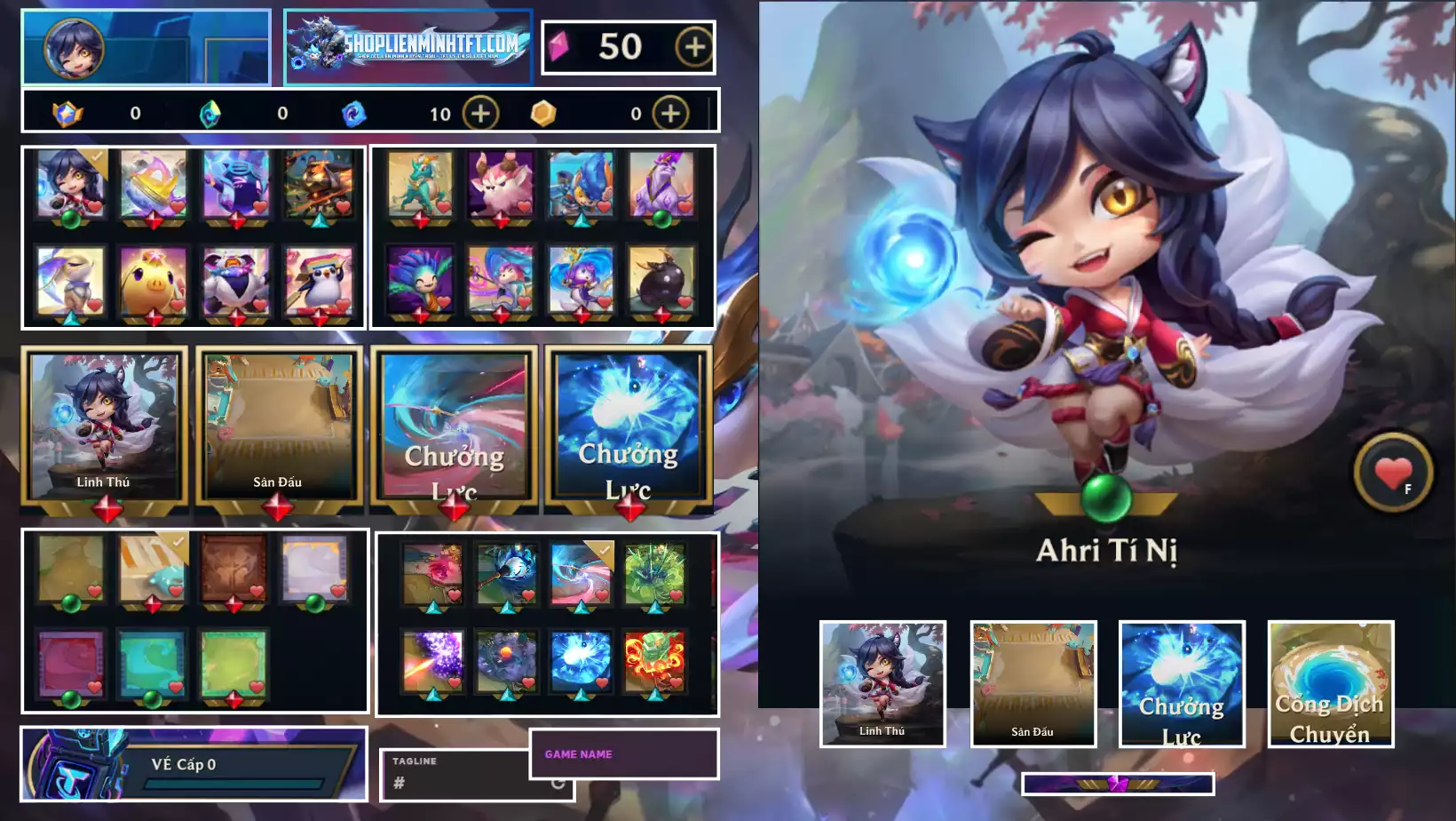 AHRI TÍ NỊ 3 SÂN ĐỎ CHƯỞNG LỰC ĐẦY ĐỦ